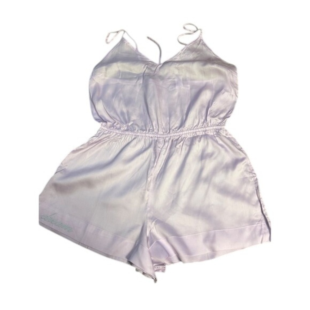 Naomi x Victoria's Secret Lilac Satin Dream Romper Sleepwear Purple Medium